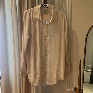 Cream Button-Up Blouse
